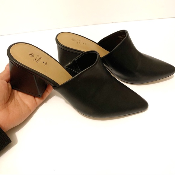 Call it spring black pointed toe mules - Picture 6 of 6